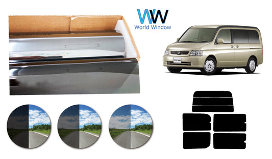 【プラススモーク (ハードコートフィルム) 】  ステップワゴン前期 ノーマルスライドドア用  (RF3・4) カット済みカーフィルム リアセット スモークフィルム