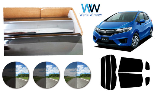 プラススモーク(原着ハードコートタイプ)  ホンダ   フィット(Fit)/フィットハイブリッド(GK3/GK4/GK5/GK6/GP5/GP6)カット済みカーフィルム リアセット スモークフィルム 車検対応