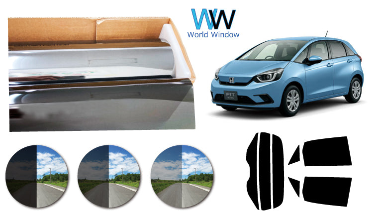 プラススモーク(原着ハードコートタイプ)  ホンダ  フィット(FIT)(GR1/GR2/GR3/GR4/GR5/GR6/GR7/GR8)カット済みカーフィルム リアセット スモークフィルム 車検対応