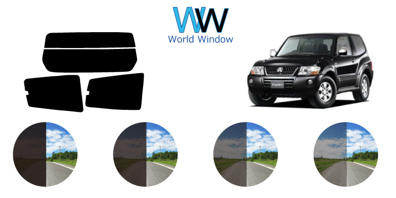 【ノーマルスモーク (ハードコートフィルム) 】 ミツビシ  パジェロ  3ドア(V63W・65W・68W) カット済みカーフィルム リアセット スモークフィルム