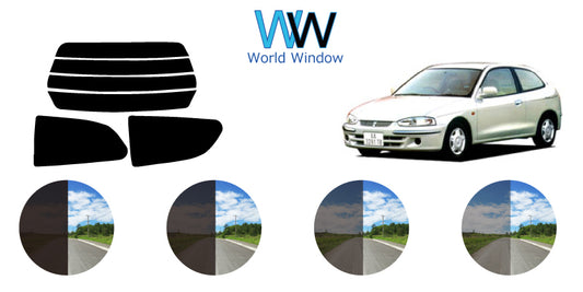 【ノーマルスモーク (ハードコートフィルム) 】 ミツビシ  ミラージュ 3ドア (CJ1A・2A・4A/CL2A) カット済みカーフィルム リアセット スモークフィルム