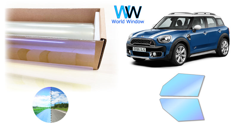 遮熱機能付 オーロラフィルム(ゴーストタイプ) 透過率81%  MINI (ミニ)   クロスオーバー F60 (F60 YS15/YS20/YT20/YU15/YU15T/YW15/YW20/YZ20/12BR15/22BS15/32BS20/42BT20) カット済みカーフィルム フロントドアセット オーロラタイプ ゴーストタイプ(発色仕様) 断熱フィルム
