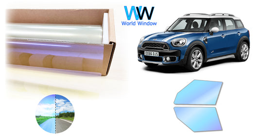 遮熱機能付 オーロラフィルム(ゴーストタイプ) 透過率81%  MINI (ミニ)   クロスオーバー F60 (F60 YS15/YS20/YT20/YU15/YU15T/YW15/YW20/YZ20/12BR15/22BS15/32BS20/42BT20) カット済みカーフィルム フロントドアセット オーロラタイプ ゴーストタイプ(発色仕様) 断熱フィルム