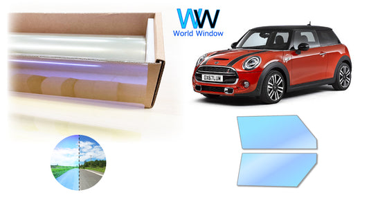 遮熱機能付 オーロラフィルム(ゴーストタイプ) 透過率81%  MINI (ミニ)  クーパー 3ドア F56 (F56 XM12/XN15/XM15/XR15M/XR15M/XN20/XM20/XR20M/XRJCWM) カット済みカーフィルム フロントドアセット オーロラタイプ ゴーストタイプ(発色仕様) 断熱フィルム