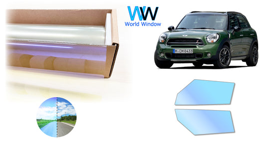 遮熱機能付 オーロラフィルム(ゴーストタイプ) 透過率81%  MINI (ミニ)  ペースマン R61  (R61 SS16/SS16S/SS16CA/SS16SA/RJ16CA/RS20/SSJCW) カット済みカーフィルム フロントドアセット オーロラタイプ ゴーストタイプ(発色仕様) 断熱フィルム