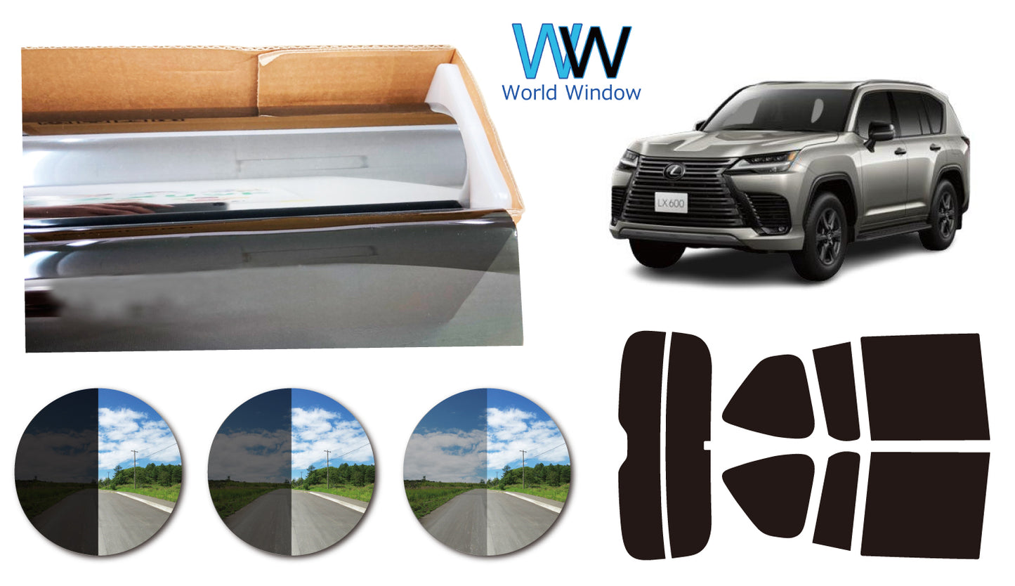 プラススモーク(原着ハードコートタイプ)  トヨタ  レクサスLX (VJA310W)カット済みカーフィルム リアセット スモークフィルム 車検対応