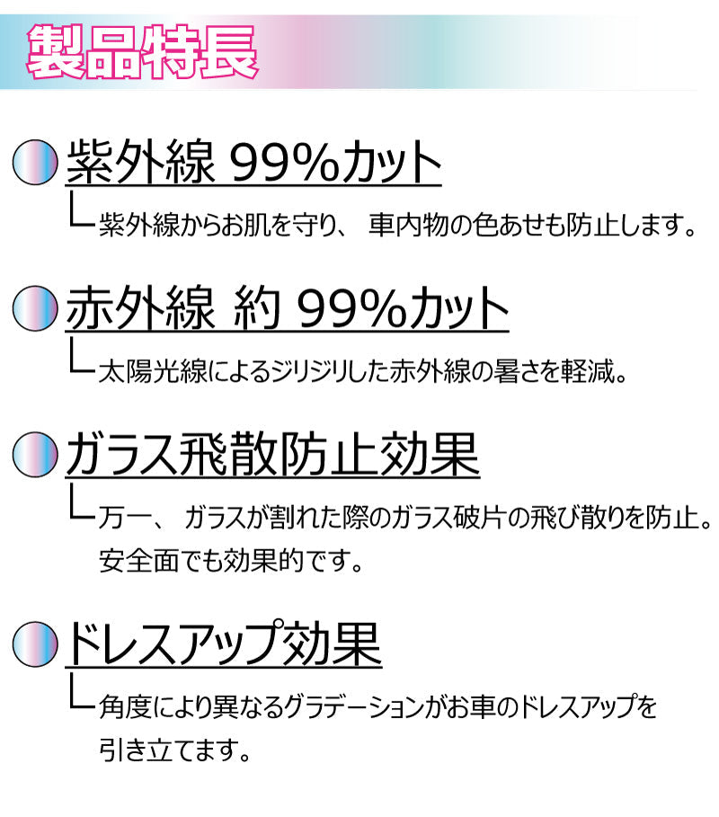 遮熱機能付 オーロラフィルム(サイレントタイプ) 透過率85％  トヨタ   レクサス UX   (MZAA10/MZAH10/MZAH15/KMA10) カット済みカーフィルム フロントドアセット オーロラタイプ ゴーストタイプ 断熱フィルム