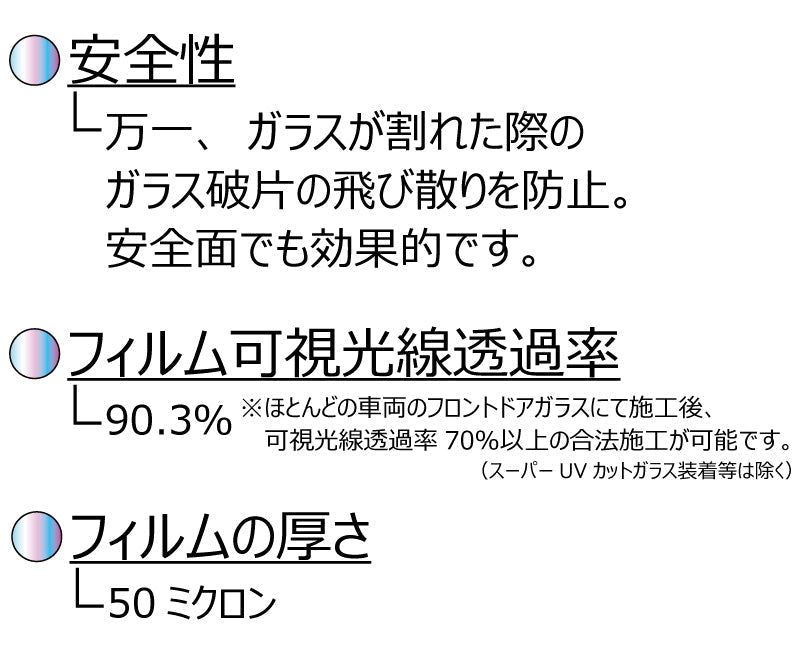 オーロラフィルム (グロウゴースト91) 遮熱フィルム 透過率90% トヨタ アクア(AQUA) NHP10 カット済みカーフィルム フロントドアセット オーロラタイプ ゴーストタイプ ホログラフィック カメレオンフィルム