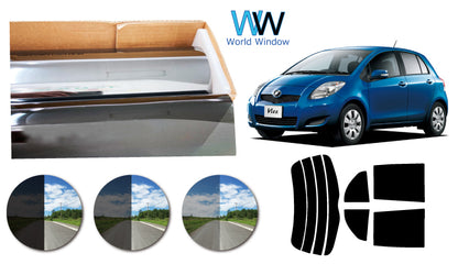 プラススモーク(原着ハードコートタイプ)  トヨタ   ヴィッツ  ５ドア  (SCP90/NCP91・95/KSP90)カット済みカーフィルム リアセット スモークフィルム 車検対応