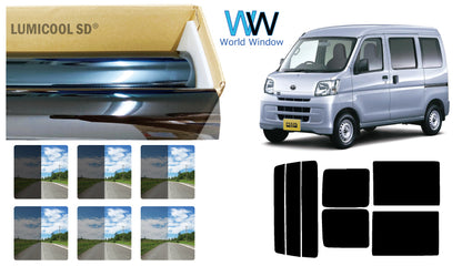 高品質 国産 原着ハードコートフィルム (IKCS ルミクール) トヨタ ピクシスバン (S321M/S331M) カット済みカーフィルム リアセット スモークフィルム 車検対応