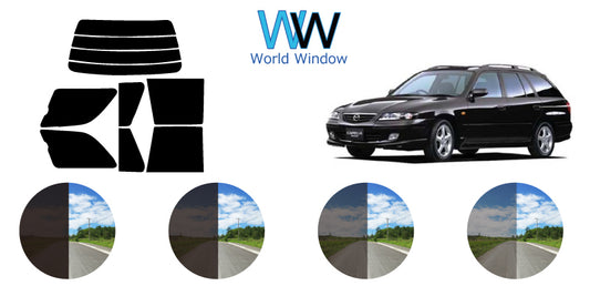【ノーマルスモーク (ハードコートフィルム) 】 マツダ   カペラワゴン リヤガラス接着式（GWEW/GWER/GW8W/GW5R/GWFW）カット済みカーフィルム リアセット スモークフィルム