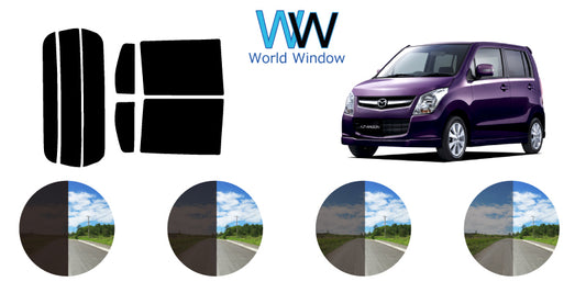 【ノーマルスモーク (ハードコートフィルム) 】 マツダ   ＡＺワゴン  ５ドア（MJ23）カット済みカーフィルム リアセット スモークフィルム