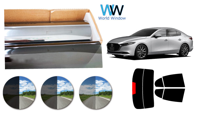 プラススモーク(原着ハードコートタイプ)   マツダ    MAZDA3 セダン  (BP8P/BPFP/BPEP/BP5P/BPFJ3P）カット済みカーフィルム リアセット スモークフィルム 車検対応