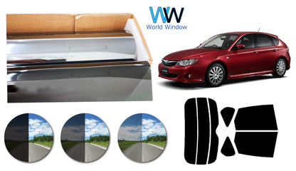 プラススモーク(原着ハードコートタイプ)   マツダ   インプレッサ 5ドア ハッチバック  ( (GH2/3/6/7/8)(GRB)) カット済みカーフィルム リアセット スモークフィルム 車検対応