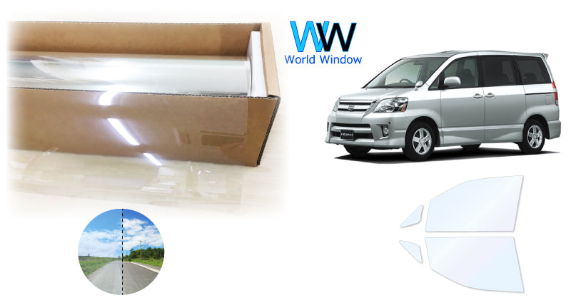 オーロラフィルム (ファインゴースト90) 遮熱フィルム 透過率90% トヨタ ノア(NOAH) (60系 AZR60G/65G)カット済みカーフィルム フロントドアセット オーロラタイプ ゴーストタイプ ホログラフィック