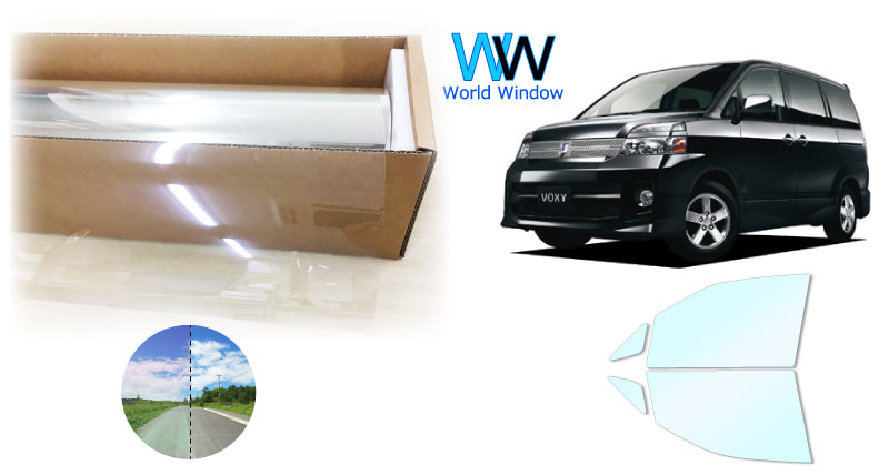 遮熱機能付 オーロラフィルム(サイレントタイプ) 透過率85％ ヴォクシー (VOXY)  (60系 AZR60G/65G) カット済みカーフィルム フロントドアセット オーロラタイプ ゴーストタイプ ホログラフィック