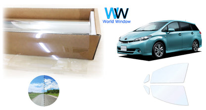 オーロラフィルム (ファインゴースト90) 遮熱フィルム 透過率90% トヨタ ウィッシュ (10系 ANE10G/ANE11W/ZNE10G/ZNE14G)カット済みカーフィルム フロントドアセット オーロラタイプ ゴーストタイプ ホログラフィック