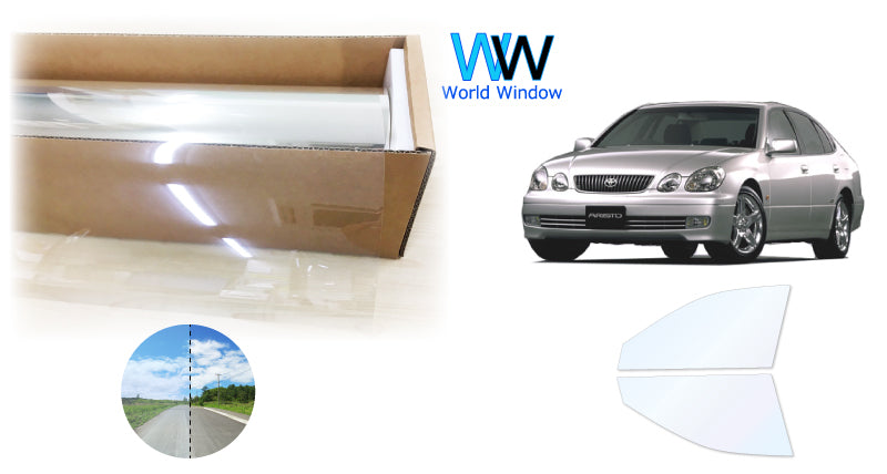 オーロラフィルム (ファインゴースト90) 遮熱フィルム 透過率90% トヨタ アリスト (JZS160/JZS161)カット済みカーフィルム フロントドアセット オーロラタイプ ゴーストタイプ ホログラフィック