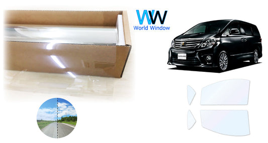 オーロラフィルム (ゴースト2ネオ89) 遮熱フィルム 透過率88.5% トヨタ アルファード (20系 GGH20W/GGH25W/ANH20W/ANH25W/ATH20W)カット済みカーフィルム フロントドアセット オーロラタイプ ゴーストタイプ ホログラフィック