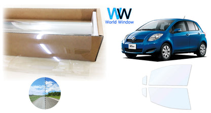 オーロラフィルム (ファインゴースト90) 遮熱フィルム 透過率90% トヨタ ヴィッツ 5ドア (SCP90/NCP91/NCP95/KSP90) カット済みカーフィルム フロントドアセット オーロラタイプ ゴーストタイプ ホログラフィック