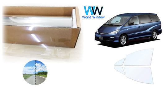 オーロラフィルム (ゴースト2ネオ89) 遮熱フィルム 透過率88.5% トヨタ エスティマ (MCR30W/MCR40W/ACR30W/ACR40W/AHR10W(ハイブリッド))カット済みカーフィルム フロントドアセット オーロラタイプ ゴーストタイプ ホログラフィック