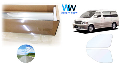 オーロラフィルム (ファインゴースト90) 遮熱フィルム 透過率90% トヨタ グランビア  (VCH10W/VCH16W)カット済みカーフィルム フロントドアセット オーロラタイプ ゴーストタイプ ホログラフィック