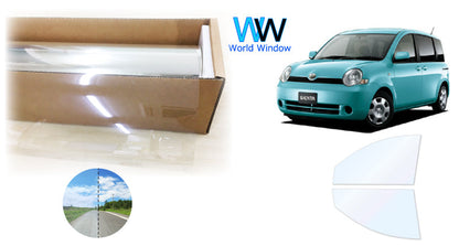 オーロラフィルム (ファインゴースト90) 遮熱フィルム 透過率90% トヨタ シエンタ (NCP81/NCP85)カット済みカーフィルム フロントドアセット オーロラタイプ ゴーストタイプ ホログラフィック