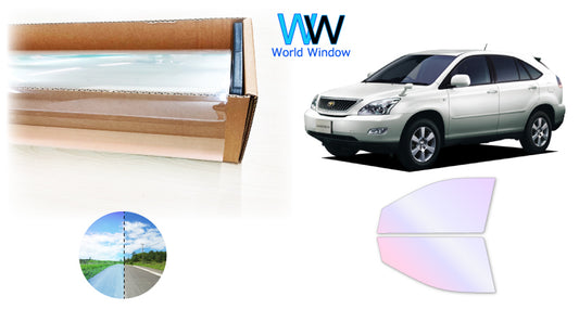 オーロラフィルム (グロウゴースト91) 遮熱フィルム 透過率90% トヨタ ハリアー/ハリアーハイブリッド (ACU30W/ACU35W/GSU30W/GSU31W/GSU35W/MCU30W /MCU31W/MCU35W/MCU36W/MHU38W(ハイブリッド))カット済みカーフィルム フロントドアセット オーロラタイプ ゴーストタイプ ホログラフィック カメレオンフィルム