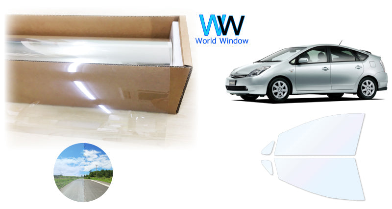 オーロラフィルム (ゴースト2ネオ89) 遮熱フィルム 透過率88.5% トヨタ プリウス (NHW20)カット済みカーフィルム フロントドアセット オーロラタイプ ゴーストタイプ ホログラフィック