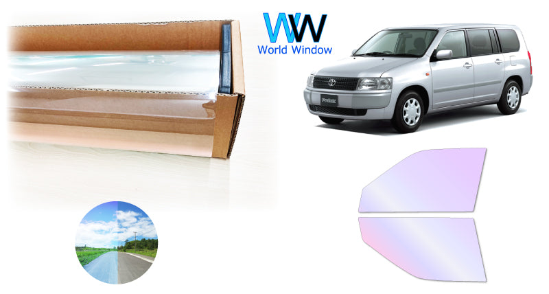 オーロラフィルム (グロウゴースト91) 遮熱フィルム 透過率90% トヨタ プロボックス ※１  (50系 NLP51V/NCP50V/NCP51V/NCP52V/NCP55V/NCP58G/NCP59G)    ※２(160系 NCP160V/NCP165V/NSP160V) カット済みカーフィルム フロントドアセット オーロラタイプ ゴーストタイプ ホログラフィック カメレオンフィルム