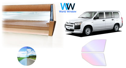 オーロラフィルム (グロウゴースト91) 遮熱フィルム 透過率90% トヨタ サクシード (NCP160V/NCP165V) カット済みカーフィルム フロントドアセット オーロラタイプ ゴーストタイプ ホログラフィック カメレオンフィルム