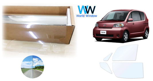 オーロラフィルム (ファインゴースト90) 遮熱フィルム 透過率90% トヨタ ポルテ (10系 NNP10/NNP11/NNP15) カット済みカーフィルム フロントドアセット オーロラタイプ ゴーストタイプ ホログラフィック