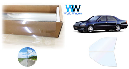 オーロラフィルム (ファインゴースト90) 遮熱フィルム 透過率90% トヨタ マジェスタ 4ドアセダン (UZS171/UZS173/UZS175/JZS177)  カット済みカーフィルム フロントドアセット オーロラタイプ ゴーストタイプ ホログラフィック