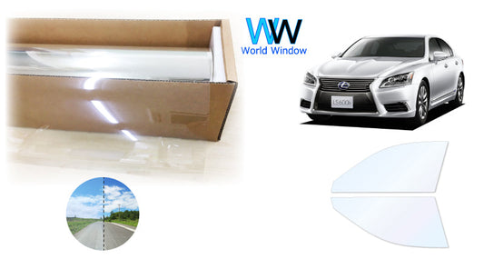 オーロラフィルム (ファインゴースト90) 遮熱フィルム 透過率90% トヨタ レクサスLS 標準 (USF40･45/UVF45) カット済みカーフィルム フロントドアセット オーロラタイプ ゴーストタイプ ホログラフィック