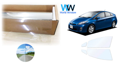 オーロラフィルム (ファインゴースト90) 遮熱フィルム 透過率90% トヨタ プリウス (30系 ZVW30) カット済みカーフィルム フロントドアセット オーロラタイプ ゴーストタイプ ホログラフィック