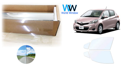 オーロラフィルム (ファインゴースト90) 遮熱フィルム 透過率90% トヨタ ヴィッツ (Vitz) 前期 (130系 KSP130/NCP131/NSP130/NSP135) カット済みカーフィルム フロントドアセット オーロラタイプ ゴーストタイプ ホログラフィック