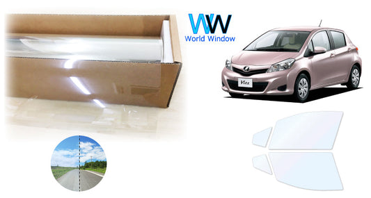 オーロラフィルム (ファインゴースト90) 遮熱フィルム 透過率90% トヨタ ヴィッツ (Vitz) 前期 (130系 KSP130/NCP131/NSP130/NSP135) カット済みカーフィルム フロントドアセット オーロラタイプ ゴーストタイプ ホログラフィック