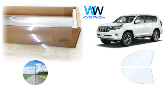 オーロラフィルム (ファインゴースト90) 遮熱フィルム 透過率90% トヨタ ランドクルーザープラド (TRJ150W/GRJ150W/GRJ151W/GDJ150W/GDJ151W) カット済みカーフィルム フロントドアセット オーロラタイプ ゴーストタイプ ホログラフィック