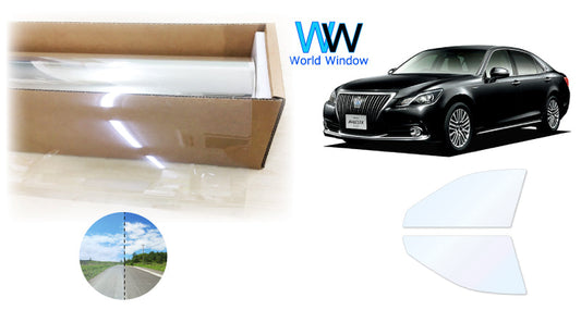 オーロラフィルム (ファインゴースト90) 遮熱フィルム 透過率90% トヨタ クラウン (AWS210/GRS210/GRS211/GRS214)カット済みカーフィルム フロントドアセット オーロラタイプ ゴーストタイプ ホログラフィック