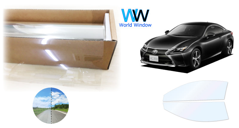オーロラフィルム (ゴースト2ネオ89) 遮熱フィルム 透過率88.5% トヨタ レクサス RC (AVC10/GSC10)カット済みカーフィルム フロントドアセット オーロラタイプ ゴーストタイプ ホログラフィック