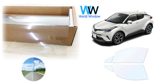 オーロラフィルム (ファインゴースト90) 遮熱フィルム 透過率90% トヨタ C-HR (ZYX10/ZYX11/NGX10/NGX50) カット済みカーフィルム フロントドアセット オーロラタイプ ゴーストタイプ ホログラフィック