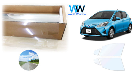 オーロラフィルム (ファインゴースト90) 遮熱フィルム 透過率90% トヨタ ヴィッツ ※前期・後期共通※ (P130系 KSP130/NSP130/NSP135/NHP130/NCP131) カット済みカーフィルム フロントドアセット オーロラタイプ ゴーストタイプ ホログラフィック