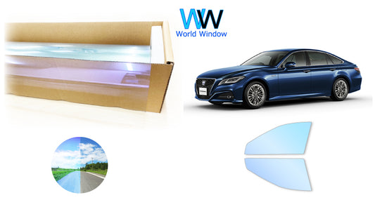 オーロラフィルム (ピュアゴースト88) 遮熱フィルム 透過率88％ トヨタ クラウン(ハイブリッド) (ARS220/GWS224/AZSH20/AZSH21) カット済みカーフィルム フロントドアセット オーロラタイプ ゴーストタイプ ホログラフィック カメレオンフィルム