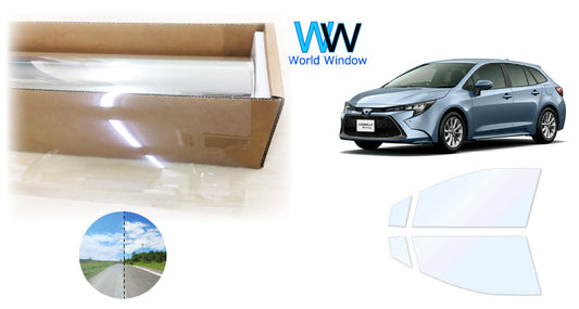 オーロラフィルム (ファインゴースト90) 遮熱フィルム 透過率90% トヨタ カローラ ツーリング ワゴン (NRE210W / ZRE212W / ZWE211W / ZWE214W) カット済みカーフィルム フロントドアセット オーロラタイプ ゴーストタイプ ホログラフィック