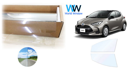 オーロラフィルム (ゴースト2ネオ89) 遮熱フィルム 透過率88.5% トヨタ YARIS ヤリス (MXPA10/MXPA15/MXPH10/MXPH15/KSP210)  カット済みカーフィルム フロントドアセット オーロラタイプ ゴーストタイプ ホログラフィック