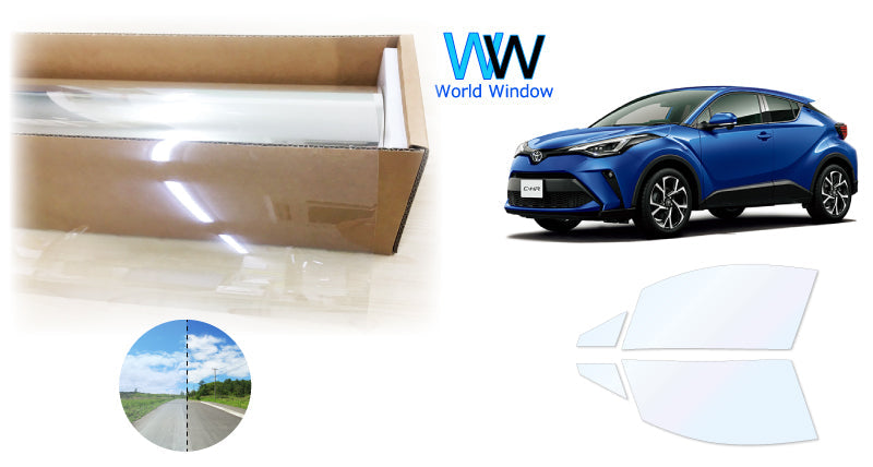 オーロラフィルム (ゴースト2ネオ89) 遮熱フィルム 透過率88.5% トヨタ C-HR (ZYX10/ZYX11/NGX10/NGX50) カット済みカーフィルム フロントドアセット オーロラタイプ ゴーストタイプ ホログラフィック