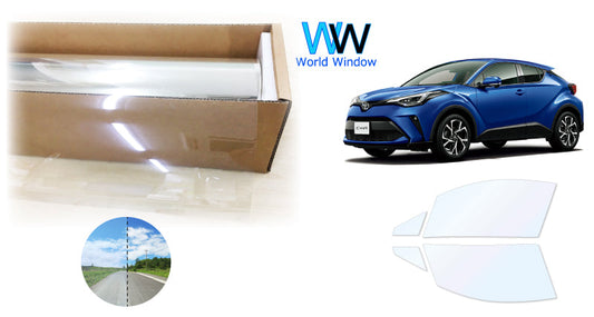 オーロラフィルム (ファインゴースト90) 遮熱フィルム 透過率90% トヨタ C-HR (ZYX10/ZYX11/NGX10/NGX50) カット済みカーフィルム フロントドアセット オーロラタイプ ゴーストタイプ ホログラフィック