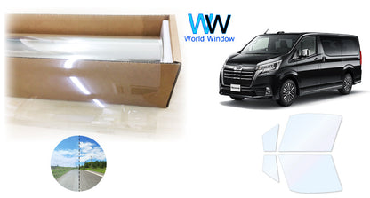 オーロラフィルム (ファインゴースト90) 遮熱フィルム 透過率90% トヨタ グランエース GDH303W カット済みカーフィルム フロントドアセット オーロラタイプ ゴーストタイプ ホログラフィック