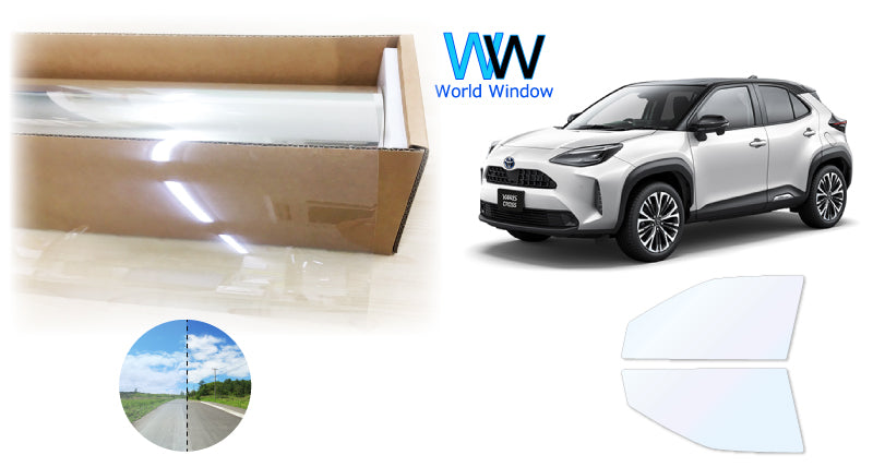 オーロラフィルム (ゴースト2ネオ89) 遮熱フィルム 透過率88.5% トヨタ ヤリスクロス (YARIS CROSS) (MXPB10/MXPB15/MXPJ10/MXPJ15) カット済みカーフィルム フロントドアセット オーロラタイプ ゴーストタイプ ホログラフィック