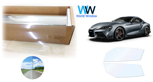 オーロラフィルム (ファインゴースト90) 遮熱フィルム 透過率90% トヨタ スープラ (DB22/42/82) カット済みカーフィルム フロントドアセット オーロラタイプ ゴーストタイプ ホログラフィック